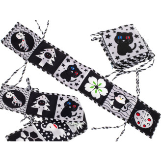 Chránič na postieľku - kontrastná senzorická knižka -  čiernobiela