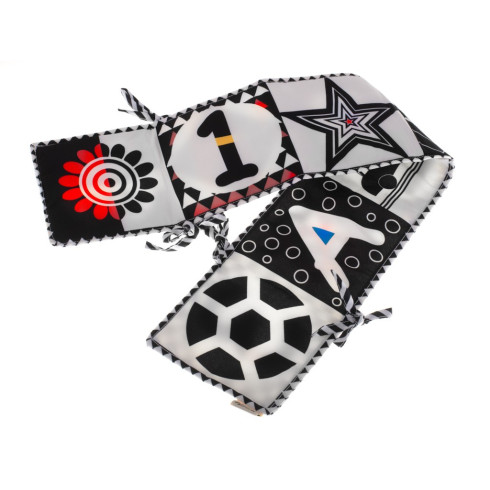 Chránič na postýlku - kontrastní senzorická kniha - černobílá, auto