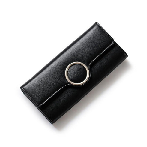 Dámska elegantná čierna peňaženka - 18,9 cm