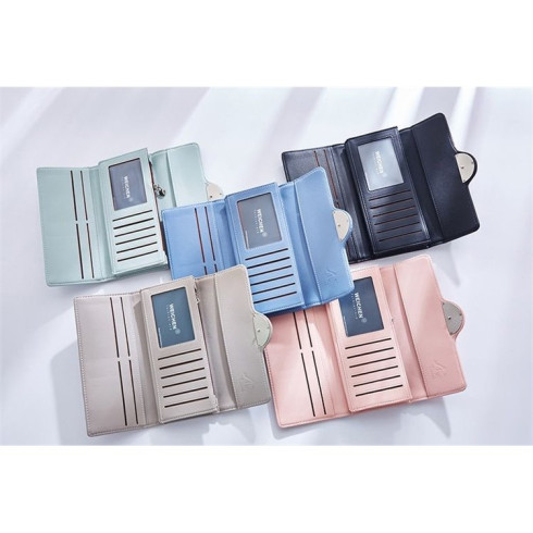 Dámska elegantná modrá peňaženka - 18,9 cm