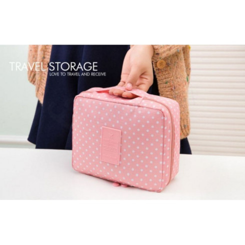 Dámska kozmetická taška - bordová s kvetmi