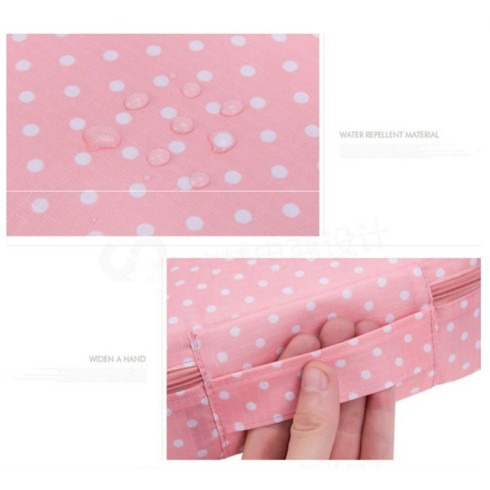 Dámska kozmetická taška - modrá s kvetmi