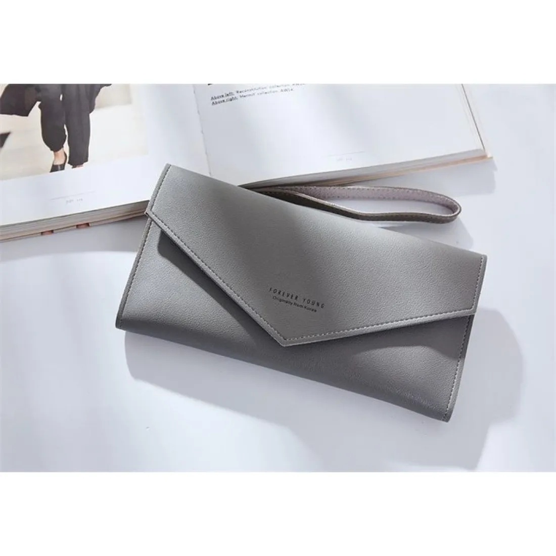 Dámská módní peněženka - 20,7cm šedá