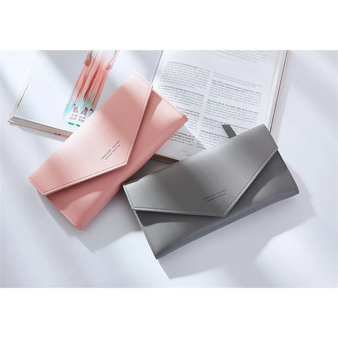 Dámská módní peněženka - 20,7cm šedá