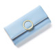 Dámska peňaženka - 19 cm, modrá so zlatým zapínaním