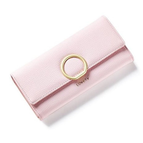 Dámska peňaženka - 19 cm, ružová so zlatým zapínaním