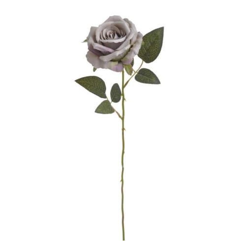 Dekorační umělá růže - šedá 56 cm