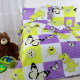 Detské posteľné obliečky - fialovo-žlté - zvieratka 130 x 90 cm