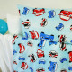 Detské posteľné obliečky autíčka - modré 130 x 90 cm