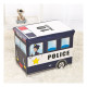 Dětský úložný box - taburetka v podobě policejního auta