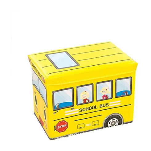 Dětský úložný box - taburetka v podobě školního autobusu