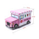Detský úložný box - taburetka v podobe zmrzlinového auta, ružové