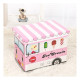 Detský úložný box - taburetka v podobe zmrzlinového auta, ružové