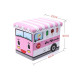 Dětský úložný box - taburetka v podobě zmrzlinového auta, růžové