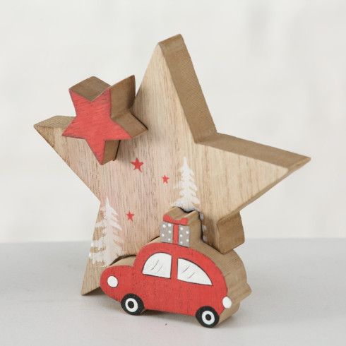 Dřevěná vánoční dekorace 13 cm