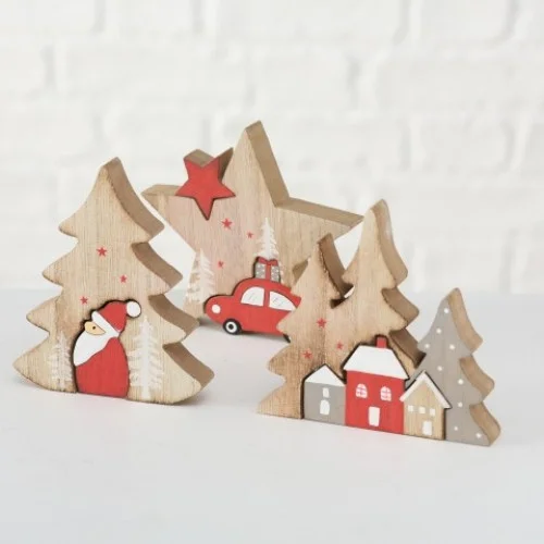 Drevená vianočná dekorácia 13 cm