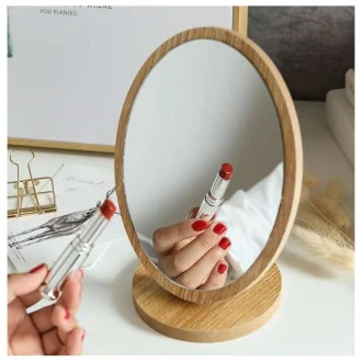 Drevené kozmetické zrkadlo oválne Drevené kozmetické zrkadlo oválne