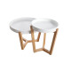 Dřevěný konferenční stolek Scandinavia - set 2 ks bílý