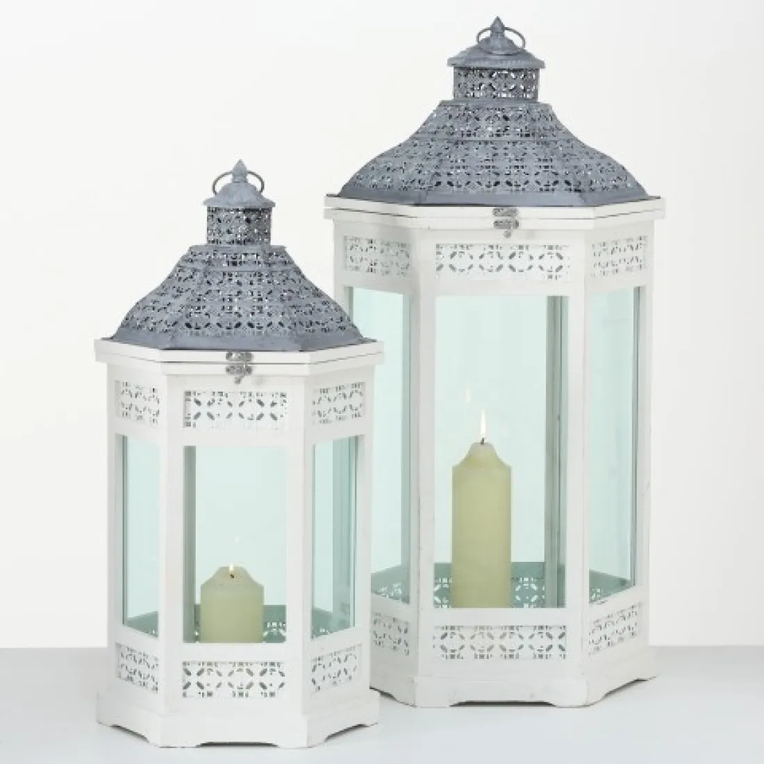 Drevený lampáš Janine 80 cm - väčší