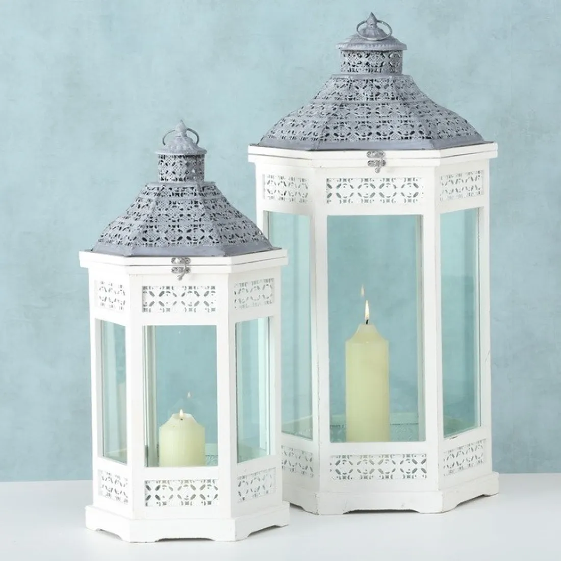 Drevený lampáš Janine 80 cm - väčší