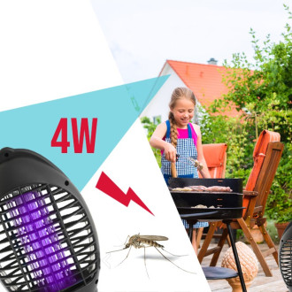 Elektrický lapač hmyzu 4W - čierny