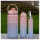 Sportovní láhev na vodu s denním plánovačem času 3v1 - růžová Ombré