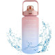 Sportovní láhev na vodu s denním plánovačem času 3v1 - růžová Ombré