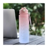 Športová fľaša na vodu s denným časovým plánovačom 3v1  - ružové ombré