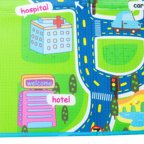 Hracia penová termo podložka - Mesto 160 cm