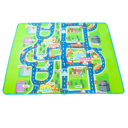 Hracia penová termo podložka - Mesto 160 cm