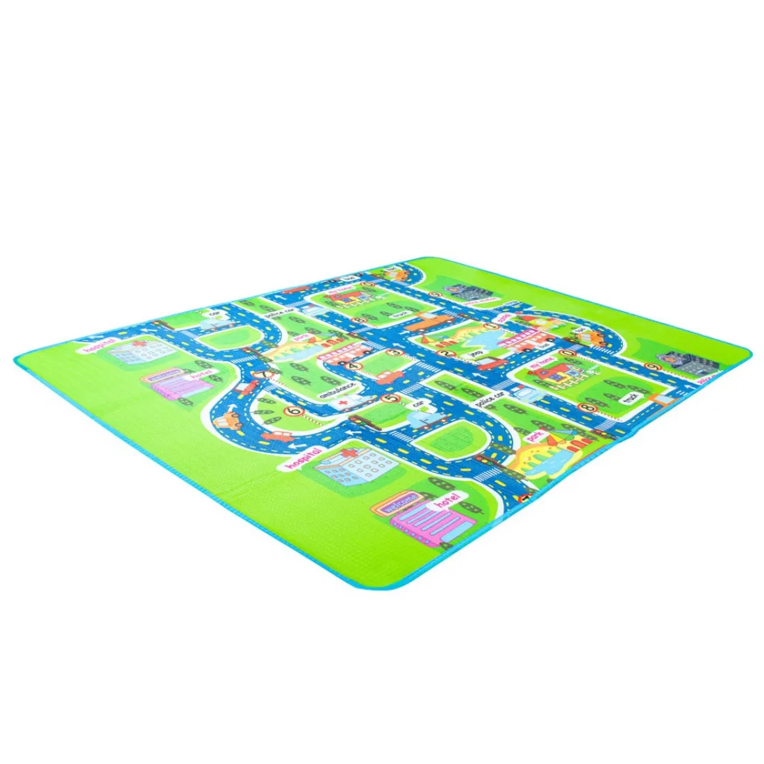 Hrací pěnová termo podložka - City 160 cm