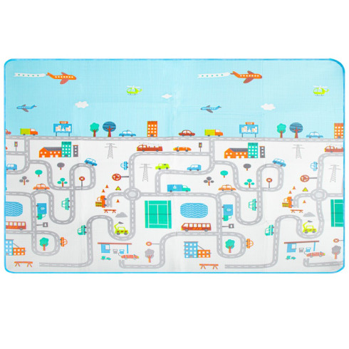 Hracia penová termo podložka - Mesto biela, 180 cm