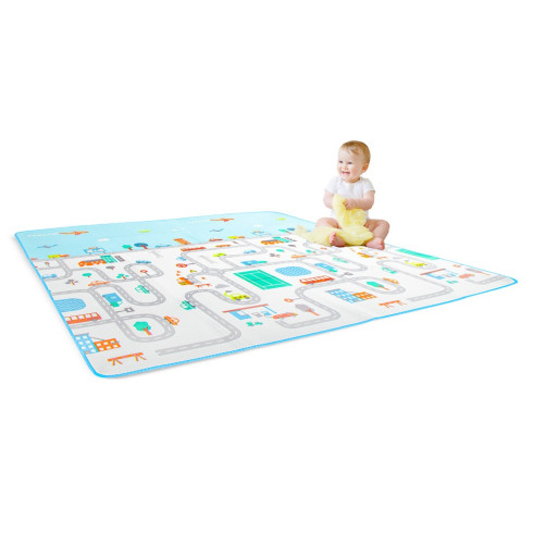 Hracia penová termo podložka - Mesto biela, 180 cm