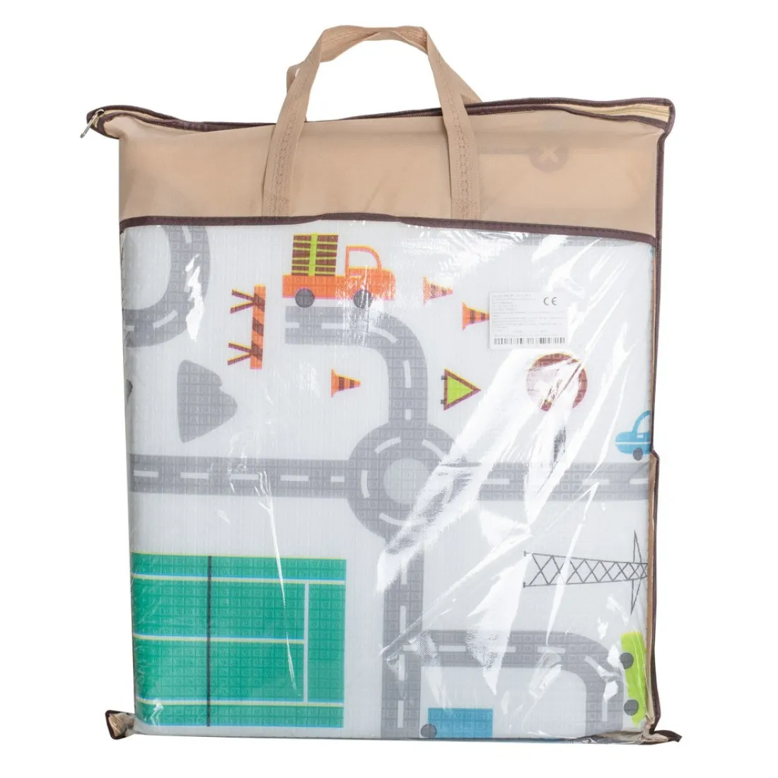 Hracia penová termo podložka - Mesto biela, 180 cm