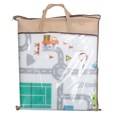 Hracia penová termo podložka - Mesto biela, 180 cm