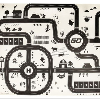 Hracia podložka Mesto + dopravné značky, 130 cm