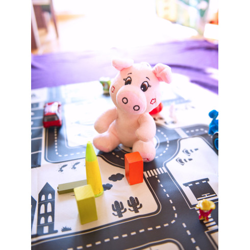 Hracia podložka pre deti Ulica 83x57cm, čierno-biela