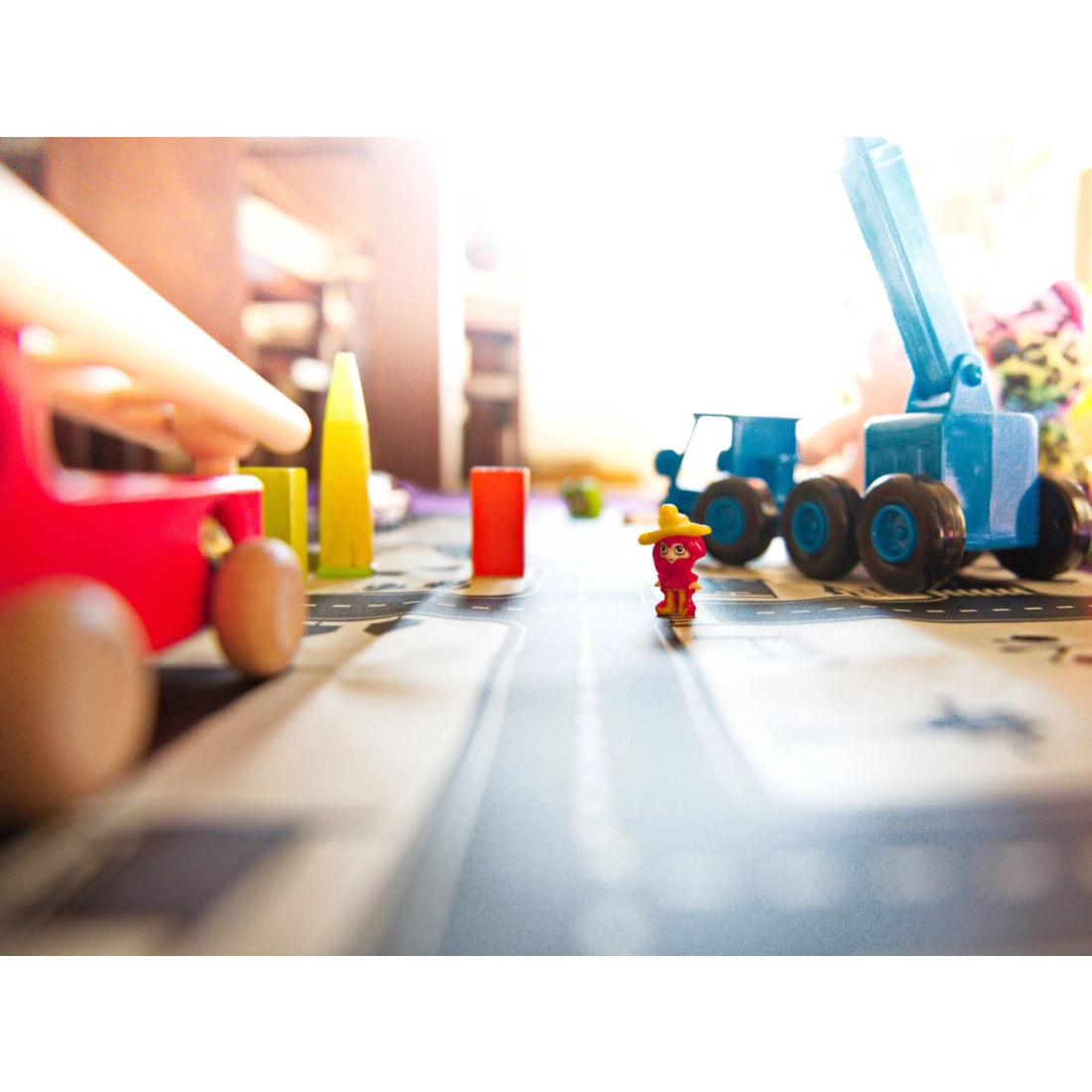 Hracia podložka pre deti Ulica 83x57cm, čierno-biela