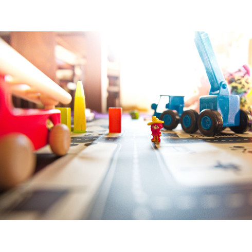 Hracia podložka pre deti Ulica 83x57cm, čierno-biela