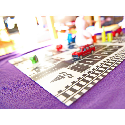 Hracia podložka pre deti Ulica 83x57cm, čierno-biela