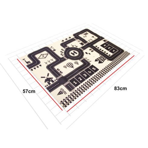 Hracia podložka pre deti Ulica 83x57cm, čierno-biela