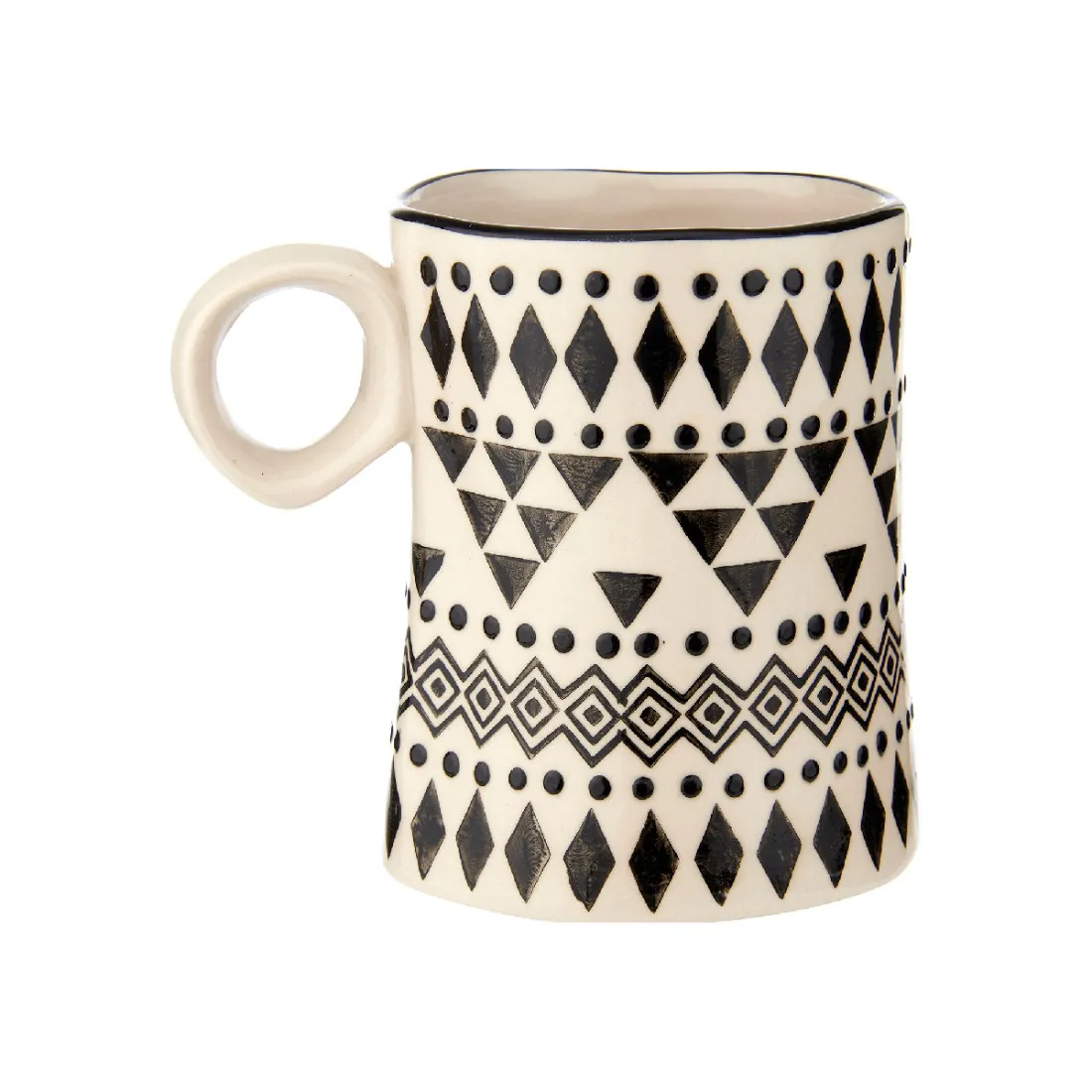 Hrnček Scandi - vlnitý s geometrickým vzorom