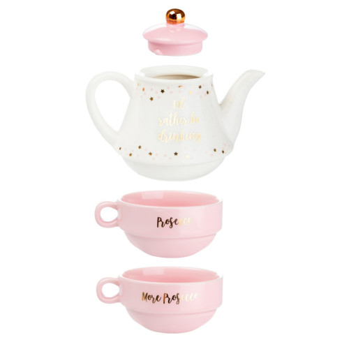 Keramický čajník s dvoma šálkami