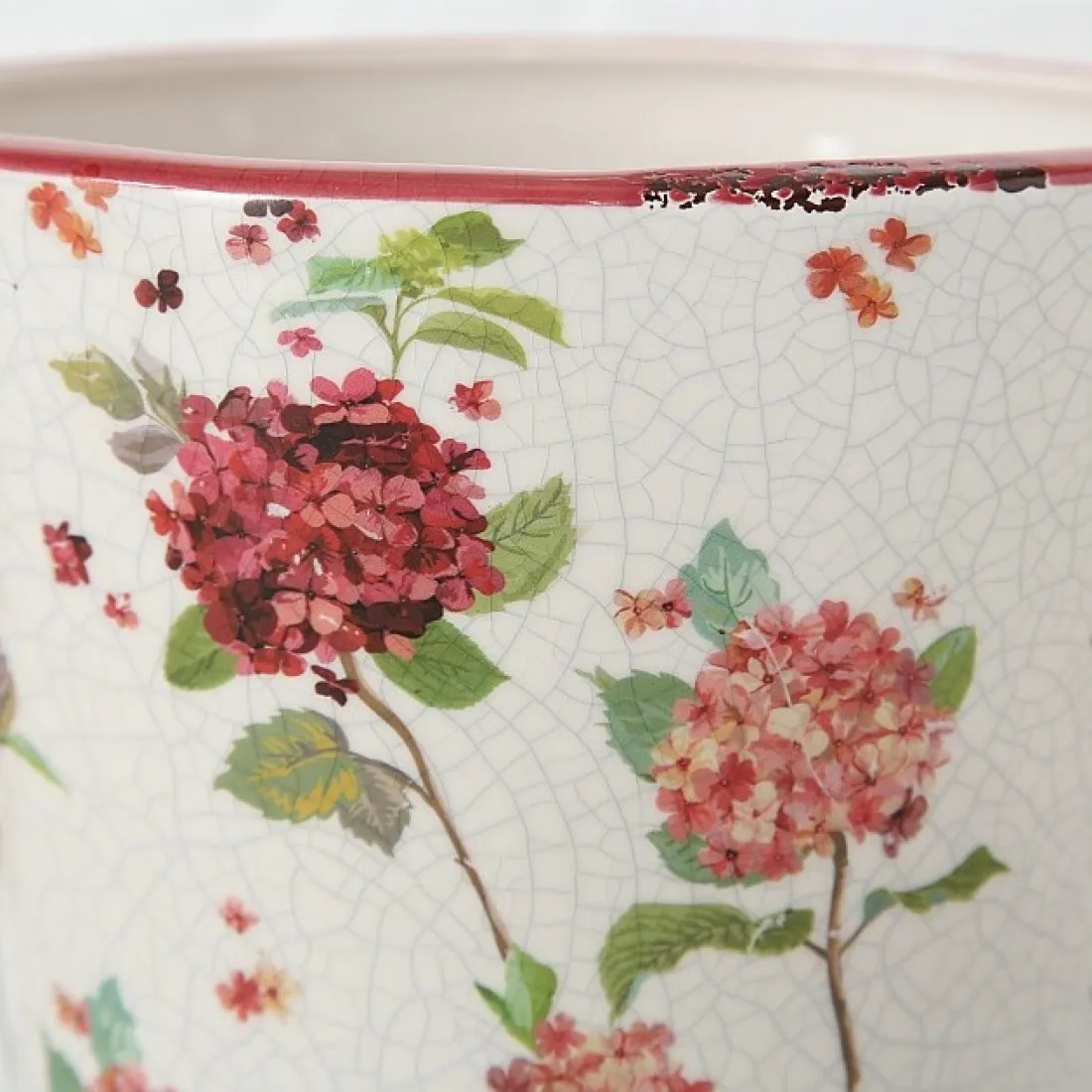 Keramický kvetináč s kvetinovým motívom - najmenší