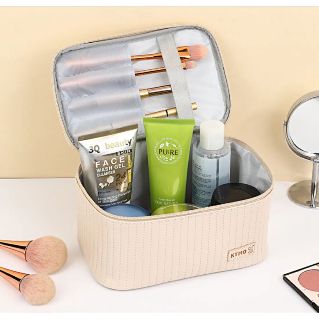 Kosmetická taška - kufřík, modrá