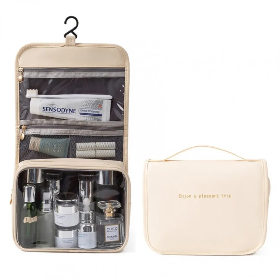 Kosmetická taška - rozkládací, béžová