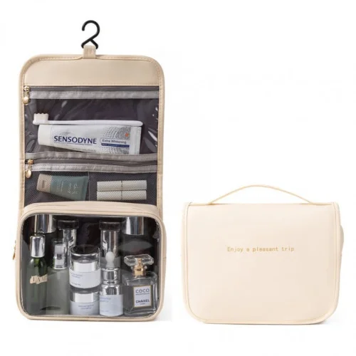 Kozmetická taška - rozkladacia, béžová