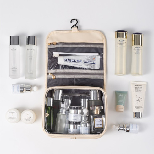 Kozmetická taška - rozkladacia, béžová