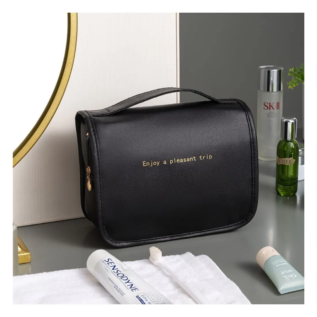 Kozmetická taška - rozkladacia, čierna