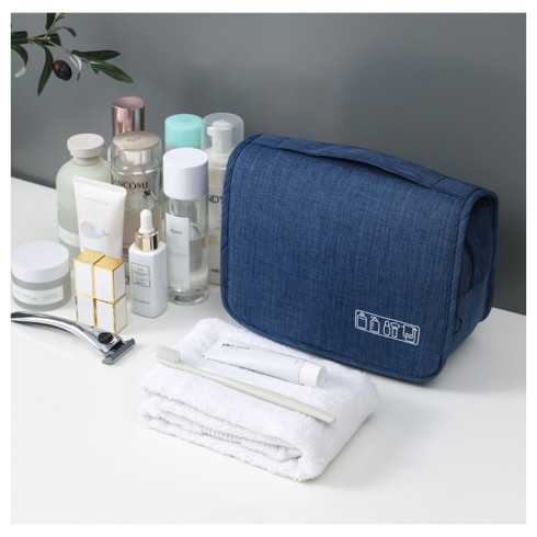 Kozmetická taška - rozkladacia, modrá